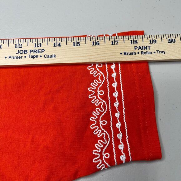 Woman Within Tunic Top Womens 2X 26/28 Red-orange Embroidered 100% Cotton Boho - Picture 11 of 16